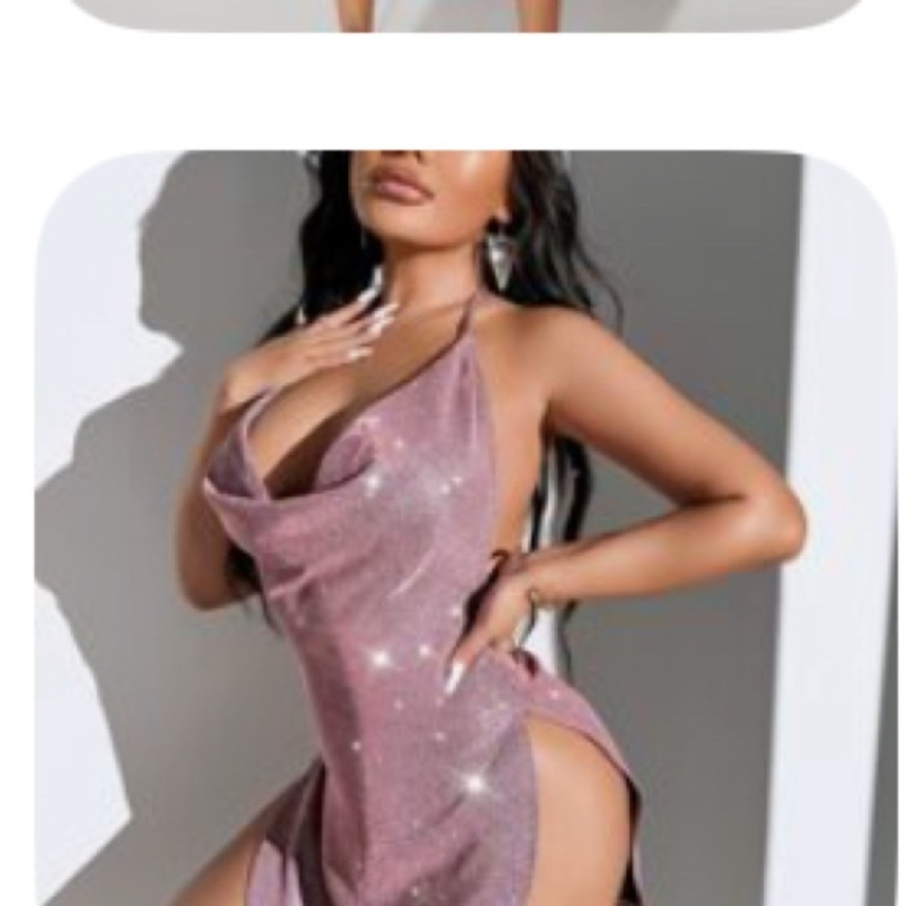 SHEIN Glittering Pink Mini Dress